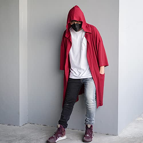 Image of Men's Long Noragi Hoodie Oversized Kimono Jacket One Size Cardigan Coat