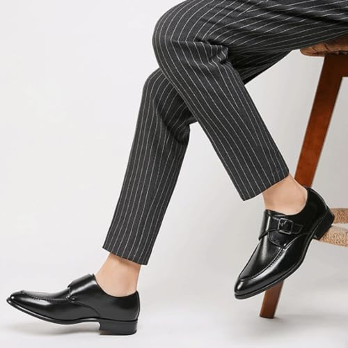 Monk Dress Oxford for Men's Casual Prom Classic Working Non Slip Anti-Slip Shoe Pu Leather Pointed Toe Slip On3