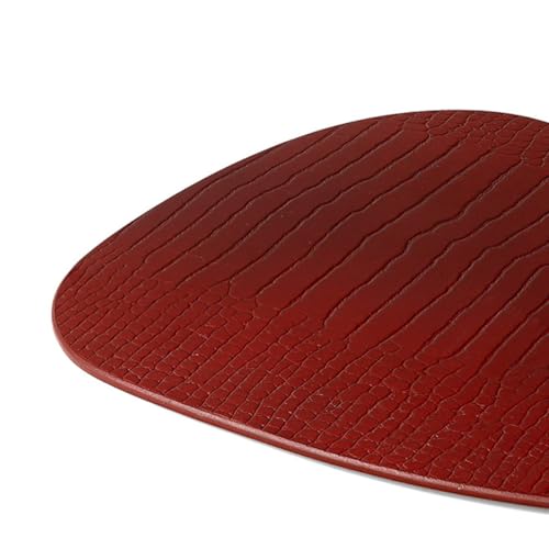 Image of Premium Recycled Leather Mouse Pad for PC | Large Size 25x22cm Mousepad for Laptop Wireless | Handcrafted | Anti-Slip, Anti-Skid, Waterproof| Croco Finish for Home, Office, Gaming, Maroon