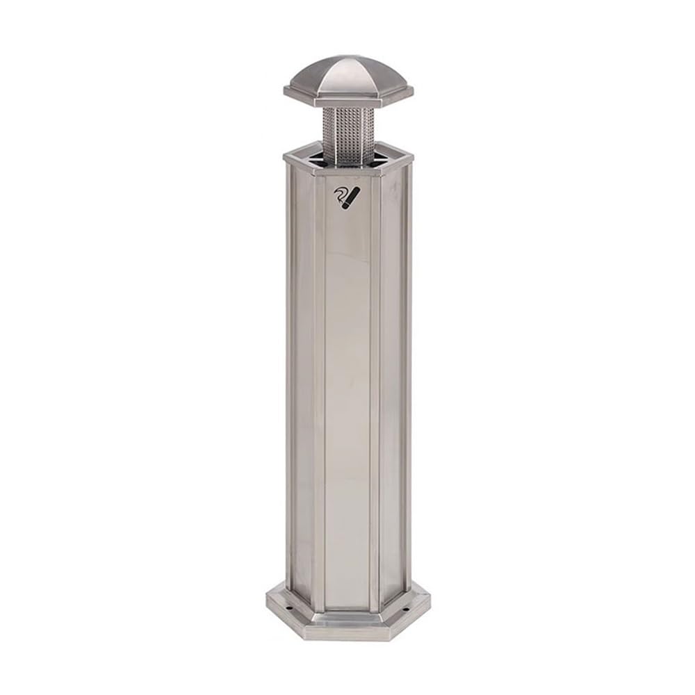 OWOHYG Ashtray Trash Can Floor Standing Can Be Fixed Stainless Steel Ash Pillar For Outdoor Hotel Public Outdoor Ashtrays For Cigarettes.Silver
