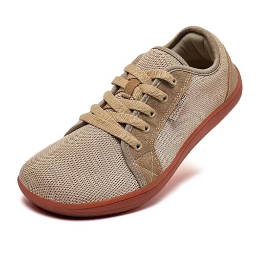 HOBIBEAR Unisex Calzado Descalzo Minimalistas Hombres Mujeres Zapatillas Ligeras Flexibles para Exterior Interio Ligeros y Transpirables(Marrón,EU 43)