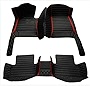 AJDGL Car Floor Mat Fit 99% Sedans Sports Cars Luxury Custom Car Mats for SUV Women Leather Automotive Floor Mats All Weather Car Mats Diamond Floor Mats for Trucks (Black red car Floor mats 1)