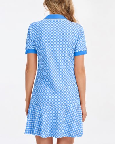 Image of YEXPINE Polo Dress for Women Short Sleeve Ruffle Hem Golf Tennis Summer Mini Dresses