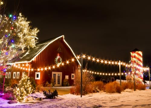 Couronne ferme enneigée nuit fond Noël pour des photos pleines de magie
