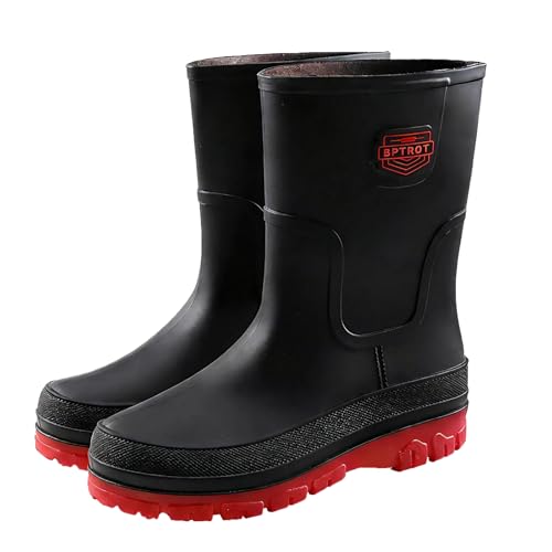 kmkaren Rain Boots for Men, Comfort Mens Rubber Boots, Waterproof
