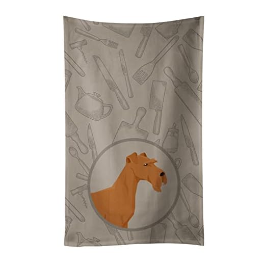 Caroline's Treasures CK2193KTWL Irish Terrier in The Kitchen Kitchen Towel Dish Cloths Guest Hand Towel Decorative Bathroom Towel for Face,Tea, Dishcloth, Kitchen and Bath