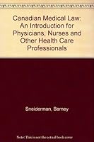 Canadian Medical Law an Introduction for Physicians and Other Health Care Professional. 0459560069 Book Cover