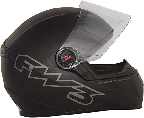 Capacete Fw3 Gt Classic Preto Fosco 58 Com Viseira Cristal
