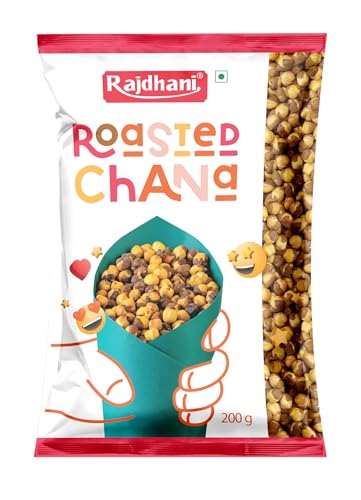 Image of Rajdhani Roasted Chana 200g | Without Skin | High Protein Snack | Healthy Roasted Chana Whole | Ready-to-Eat | Fibre Rich & Gluten Free