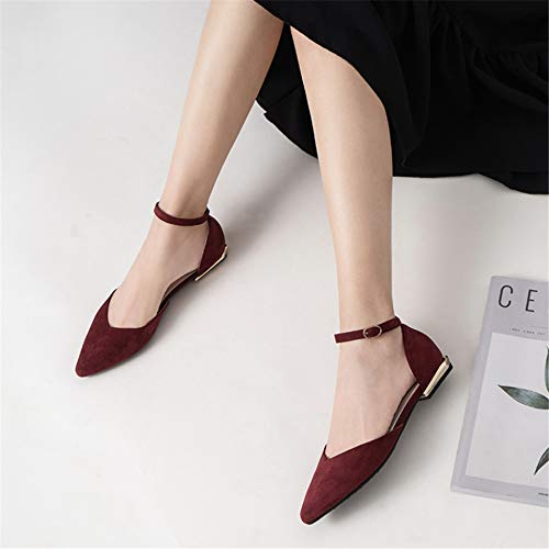 Stunner Cross Strap Mary Jane Shoes Pointed Toe Slip On Ballet Flats3