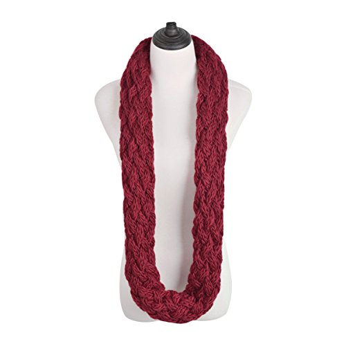 Premium Solid Winter Criss Cross Knit Thick Infinity Loop Circle Scarf4