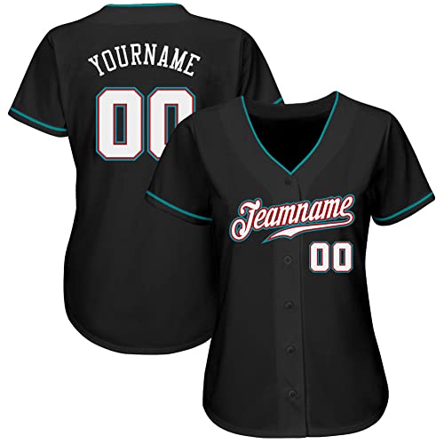Camiseta de béisbol personalizada para hombres, mujeres y niños, rosa, con nombre, número y logo bordados miniatura 2