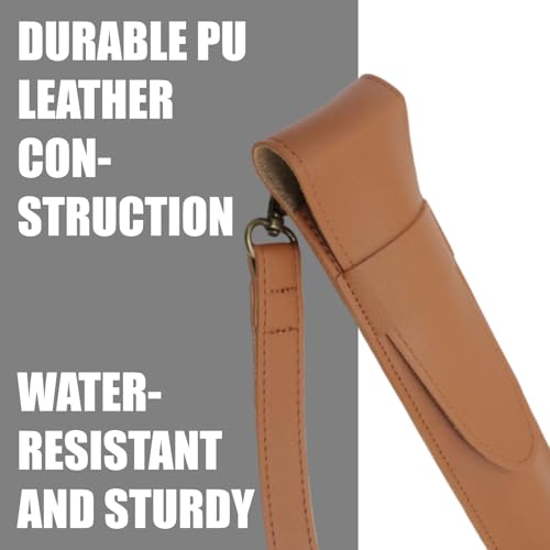 Cheerock Drum Stick Bag, PU Leather Drumstick Case Holder, 1Pair Storage for Drumsticks & Mallets (Brown)
