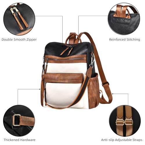 Image of Dora & Liz Womens Backpack Purse Leather Backpack Purse for Women Travel Fashion Backpack Designer Ladies Shoulder Bags