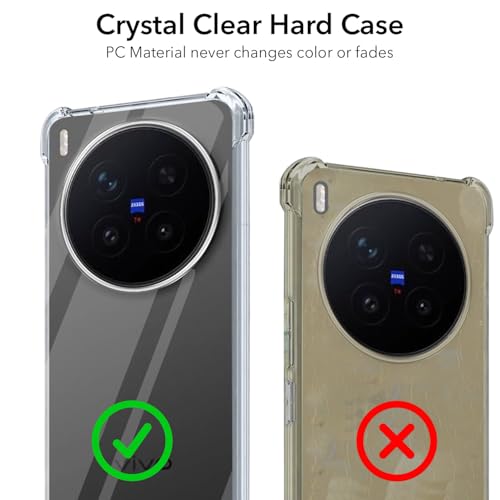 Image of Jkobi Shockproof Crystal-Clear Back Cover for Vivo X300 5G (Anti Yellow Case | Drop & Camera Protection | Hard Polycarbonate)