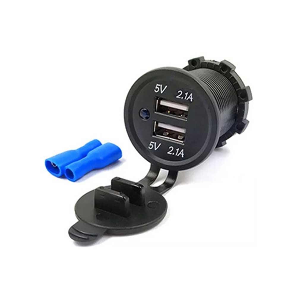 12-24V 4.2A Dual USB Car Charger Waterproof USB Port USB Charger Socket for Marine Truck Motorcycle Car etc