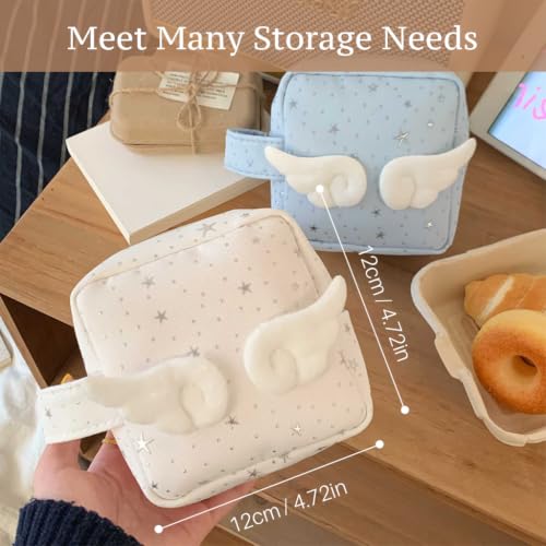 Image of MAYCREATE Y2K Small Pouches for Women Mini Cosmetic Bags Coin Pouches Set | Star Wings Compact Cute Mini Bags Ideal for Travel, Daily Storage, Womens Organized Carry, and Stylish Lightweight Use