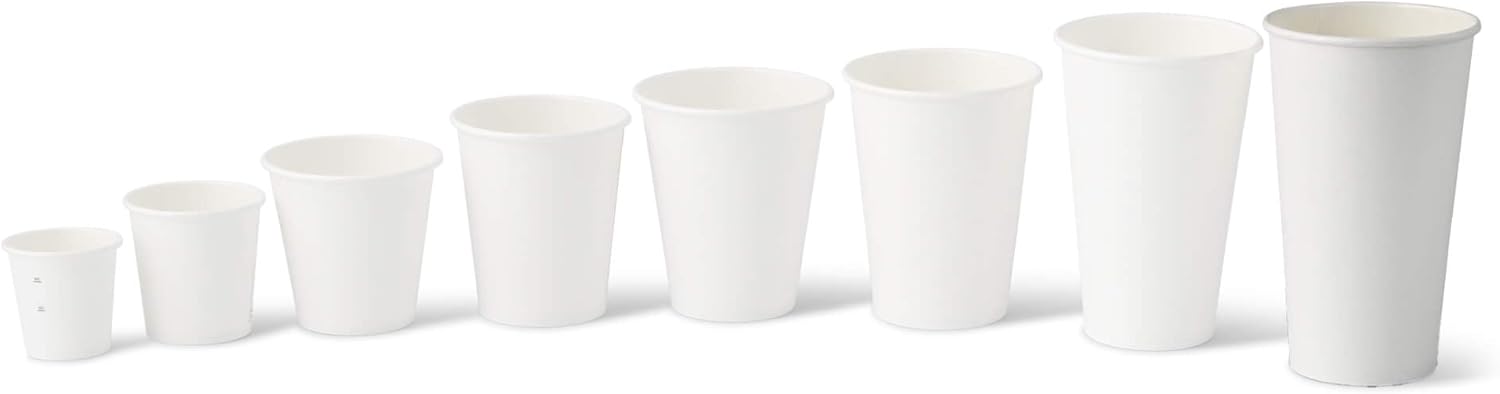 BIOZOYG Coffee Cups Paper Cups 50 Pack 20 oz White - Water Cups Recyclable Eco-friendly - Disposable Coffee Cups Paper Tea Cups Party Cups Drinking Cups To Go Coffee Cups