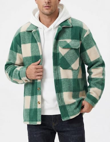 Image of ZAFUL Men's Shacket Aztec Print Shirt Jacket Flannel Button Up Turndown Collar Overshirt Chest Pocket Button Flap Thick Shirt