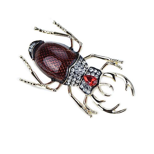Image of Vintage Rhinestones Crystal Beetle Bug Ename Insect Scarab Brooch Pin Lapel Pin Accessories for Men Women
