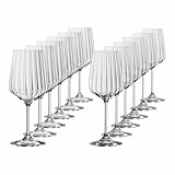 Spiegelau Lifestyle Stielglas-Set 12-teilig, Rotweingläser und Weißweingläser mit optischem Relief, Kristallglas