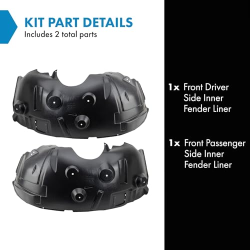 Image of TRQ Front Driver & Passenger Side Inner Fender Liner Set Compatible with 2010-2012 Dodge Ram 2500 3500 Truck with AWD