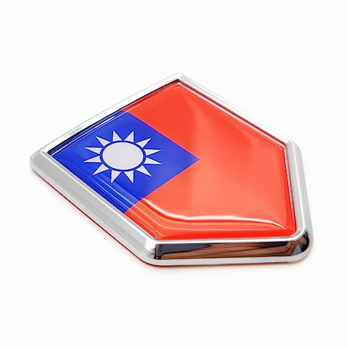 Emblema cromado resistente al agua Overdecor calcomanía de bandera de Taiwán para coche en pack