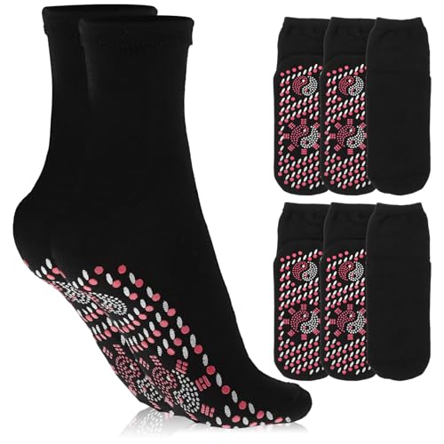 BESPORTBLE Tourmaline Health Sock, 4 Pairs Self Heating Socks, Heated Socks Foot Warmer Sock for Winter