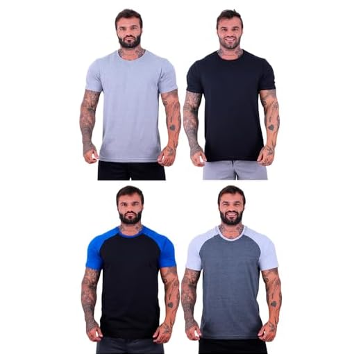 Kit 4 Camisetas Tradicionais Masculina Clássica MXD Conceito Básica Cores Básicas Lisa (EG, Opção 05)