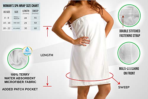 BY LORA Personalized Spa Shower Wrap Towels for Ladies, One Size, Purple