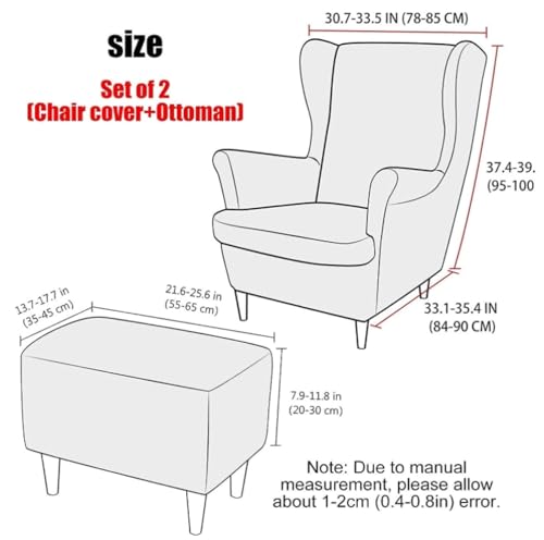 Funda de sillón otomano elástica y protector de sofá lavable para salón 3