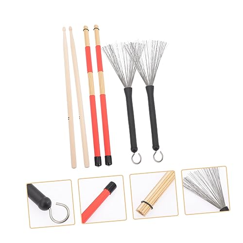 Kit de baquetas multiuso con escobillas para batería miniatura 2
