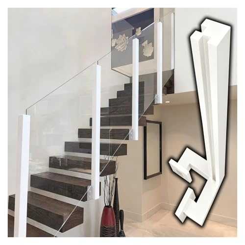 Poste de barandilla de escalera para paneles de vidrio, resistente al viento, para instalación de terraza, patio y balcón