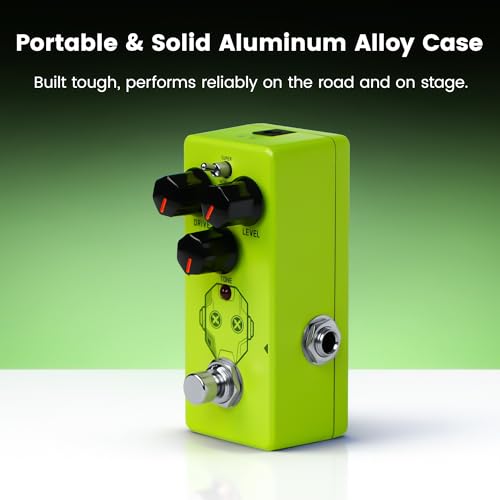 Image of SORAN JOD-01 Super Drive Overdrive Mini Pedal for Electric Guitar, Two Selectable Modes, Analog Overdrive Pedal, Classic Green Overdrive Circuit with Super Mode Boost, True Bypass for Pedal Board