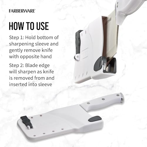 Farberware EdgeKeeper 6" Cleaver - Built-In Sharpener (White) - image 6