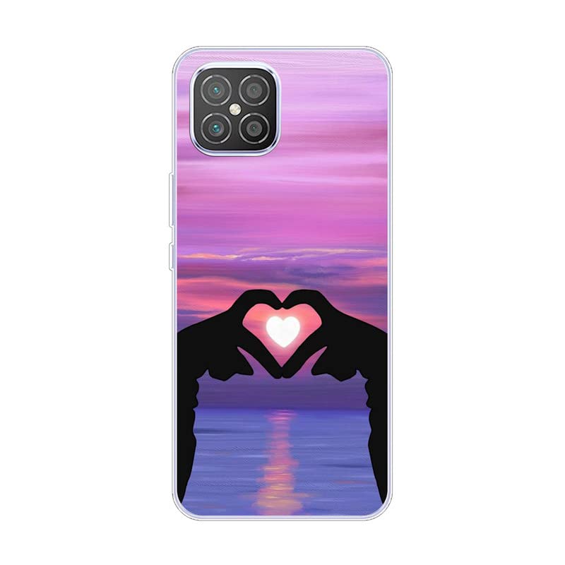 KARTXITAI Funda compatible con HUAWEI NOVA 8 SE, funda protectora de silicona delgada a prueba de golpes, antihuellas antiarañazos, anticaídas, amor cielo sunset glow lovers