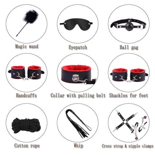 Image of Sex Toys BDSM Restraints Sex Machine Vibrator, 32Pcs Kit Bondage Gear and Accessories for Adult Women and Couples