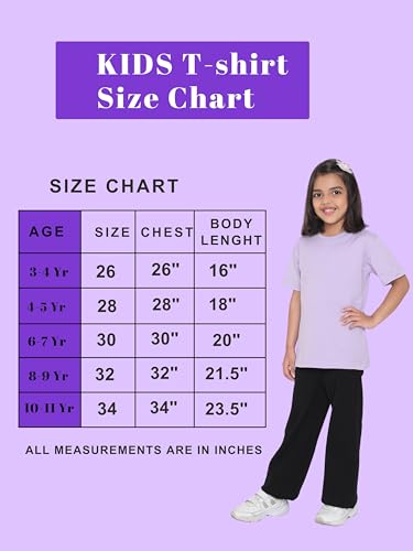 Image of Girl's Solid Regular Fit Half Sleeve 100% Pure Cotton T-Shirt