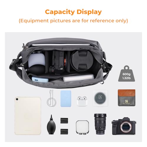 Image of K&F CONCEPT Camera Sling Bag Crossbody Bag Waterproof Camera Shoulder Backpack DSLR /SLR /Mirrorless Camera Case