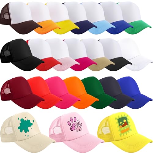 24 gorros trucker sublimados DIY ajustables unisex miniatura 1