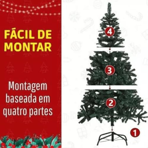 Árvore De Natal Grande Pinheiro Luxo Cheia Cor Verde 2.10m 600 Galhos Arvore De Natal Decoração