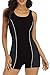 Produktbild Halcurt Frauen Competition Badeanzug Boyleg Color Block Badeanzüge Schwarz XL
