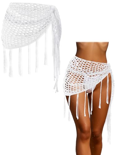 Geyoga Women Crochet Cover up Skirt Triangle Shawl...