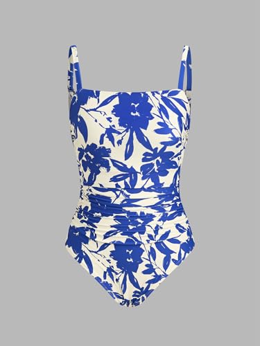 Image of CUPSHE Women Swimsuit One Piece Bathing Suit Square Neck Cutout Back Tummy Control with Adjustable Spaghetti Straps