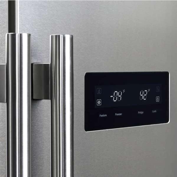 Forno Salerno 33" With Trim Kit for Built-in Stainless Steel Refrigerator 15.6 cu. ft - With Modern Decorative Grill - 37" Wide on Fridge.com