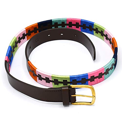 Leather Multi Polo Belt Multi Coloured 42" BLT-092