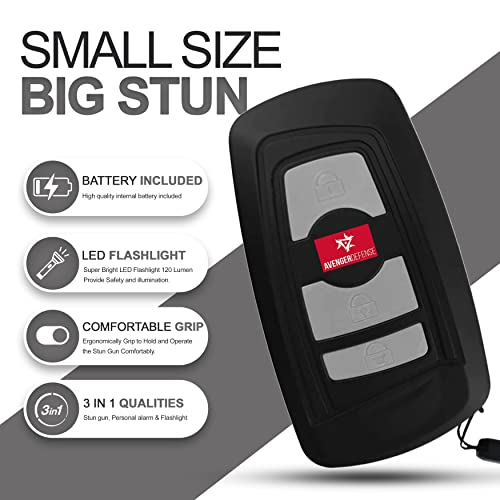Avenger Defense Mini Protection Car Key Stun Gun - Women Self Defense Security Alarm Device - Portable Flashlight Safety Wrist Strap (Ads-70) #TOP1