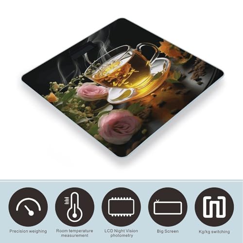 Báscula de baño digital con vidrio templado y LCD miniatura 3