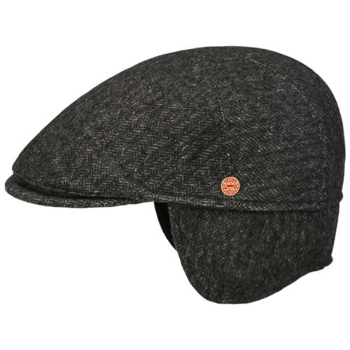 Mayser Sidney Plus Amaro Flat Cap Men Black 7 1/8