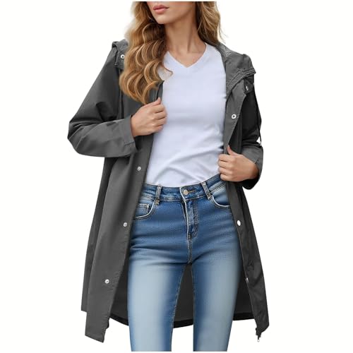 Chaqueta de entretiempo para mujer chubasquero impermeable softshell con bolsillos